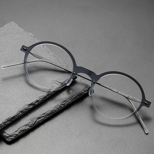 SH6508 Gradual Color Square Face Vintage Round Nylon Titanium Eye <strong>Glasses</strong> Frame Dual Purpose Eyeglass Frame - Product Image 2