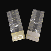 Sac cadeau personnalisé en plastique transparent recyclable de 30 microns d'épaisseur, imprimé en gravure dorée, pour emballage alimentaire, fond carré
