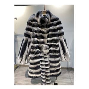 Venta al por mayor de alto nivel cálido de manga larga para mujer Real Rex Rabbit Fur Outwear Coat - Product Image 1