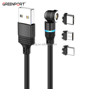 Greenport USB Cáp từ | 3 trong 1 điện thoại sạc mã 540 xoay đầu sạc cáp với IOS & Loại C & Micro kết nối - Product Image 1