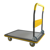 Chariot à plateforme pliable Uni-Silent 300 kg pour le transport, chariot à main industriel pour le stockage, outils, chariot à quatre roues TB300P-DX