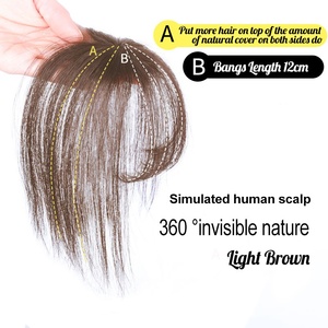 <span class=keywords><strong>Extension</strong></span> capelli umani un pezzo frangia aria legata a mano lisci 3D Clip in frangia capelli per le donne - Product Image 3