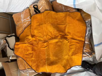 Tablier de sécurité pour soudeur en cuir fendu résistant à la chaleur et aux flammes, 90*65cm