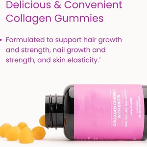 Complément alimentaire multivitaminé pour adultes sous forme de gommes, pour une meilleure absorption du collagène et de la biotine, efficaces pour les cheveux, la peau et les ongles - Product Image 4
