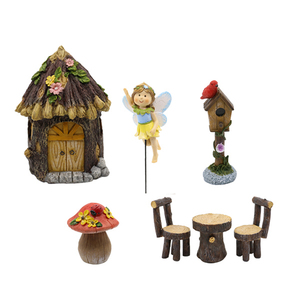 Handmade Resin <strong>Fairy</strong> <strong>Garden</strong> Decoration Set Miniature Floral Fairyland Figurines <strong>Kit</strong> - Product Image 1