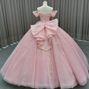 Vestido <span class=keywords><strong>de</strong></span> Quinceañera <span class=keywords><strong>Rosa</strong></span> Claro con Flores <span class=keywords><strong>de</strong></span> Encaje y Lazo, Vestido <span class=keywords><strong>de</strong></span> <span class=keywords><strong>Fiesta</strong></span> <span class=keywords><strong>de</strong></span> 15 Años, Vestido <span class=keywords><strong>de</strong></span> Gala, Talla Personalizada - Product Image 3