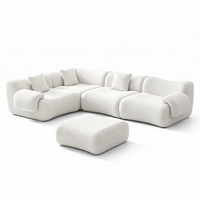 Luxuriöses Modernes Weißes Wolken-Design Konvertierbares Chenille Modulares Ecksofa 2/3-Sitzer Geschwungene Lounge Tiefe Sitzfläche Wohnzimmermöbel