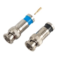 Conector Coaxial RF de Compresión BNC Macho de 75 Ohmios para Cable RG6, Hecho de Aleación de Zinc