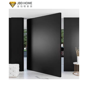 Portes Pivotantes d'Entrée Principale de Villa Moderne avec Cadre en Aluminium Noir, Portes d'Entrée en Verre Élégantes pour Maisons Contemporaines - Product Image 5