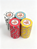 Jetons de poker en céramique personnalisés de 43 mm, 12 g, haute densité, jetons de casino professionnels, durables, écologiques, non toxiques, jetons de jeu fabriqués en usine