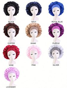Custom Glittering Pearls and Rhinestones Satin Wide <b>Band</b> Sleeping Cap Turban <b>Hat</b> With Logo Bonnet Promotion Gift - Product Image 2