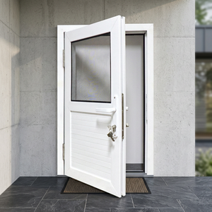 Puerta Abatible de PVC HOFFEN con Malla Mosquitera 81x205 cm, Insonorizada, Impermeable, Resistente al Viento, para Entrada, Dormitorio, Hotel, Patio, Exterior - Product Image 2