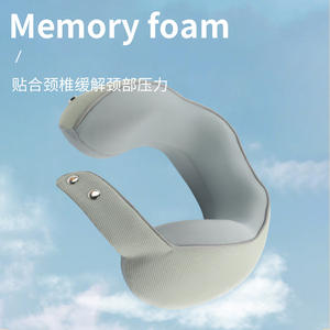 Oreiller de voyage magnétique en forme de U en mousse à mémoire de forme, pliable et portable, pour avion, voiture, adulte, polyester, couleur unie - Product Image 2