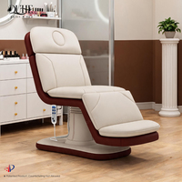Table de Massage Électrique Incurvée en Cuir Blanc pour Salon de Beauté, Lit de Traitement Facial et des Cils avec 3 Moteurs – Vente en Gros de Mobilier de Salon