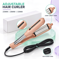 Pengeriting Rambut Adjustable PTC dengan Layar LCD Pengatur Suhu, Ukuran Barrel 23mm 28mm 33mm untuk Penggunaan di Rumah