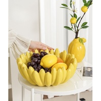 Plateau de bol de fruits en forme de banane en céramique 3D unique personnalisable pour pièce maîtresse, cuisine et décoration intérieure