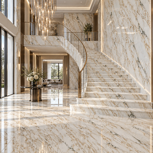 Losas Pulidas de Mármol Calacatta Gold Natural de Lujo para Paredes y Pisos de Salas de Estar y Baños de Villas, Diseño Moderno, Superficie Impermeable - Product Image 3