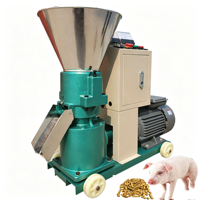 Machine à granulés d'aliments pour animaux de 50-100 kg/h, moulin à marteaux pour volailles, extrudeuse à matrice plate