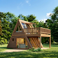 Villa mobile écologique en bois triangulaire, maison préfabriquée modulaire, design traditionnel, pour séjour en parc ou jardin, avec salle de bain et entrée