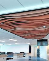 Paneles Acústicos de Fieltro para Techo, Insonorizantes, Hechos a Medida, con Líneas Fluidas y Ondas Suaves, para Mascotas