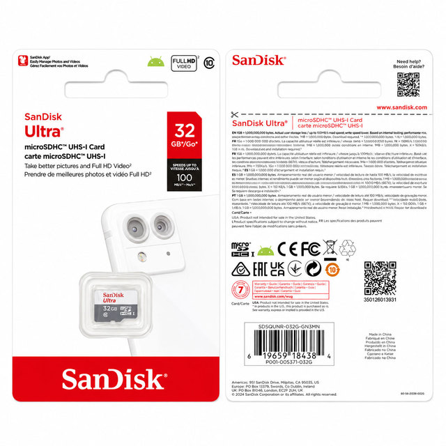 100% Original SanDisk Extreme Original Card Suitable for 4k Camera V30 U3 A2 Memory Card with SD Adapter
