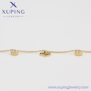 T000753258 Joyería XUPING, <span class=keywords><strong>Tobillera</strong></span> de Acero Inoxidable Trenzado Dorado, Estilo Simple y Lujoso, Color Oro 14K - Product Image 4