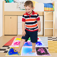 Dalles de sol liquides sensorielles pour l'autisme de 30 pouces, jouets d'équilibre pour enfants, tapis de sol en gel antidérapant en caoutchouc, tapis sensoriel de marche effet lave