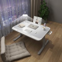 Bureau d'ordinateur portable multifonction pliable, réglable et extensible, mini table portable en bois et aluminium pour dortoir/bureau, économique