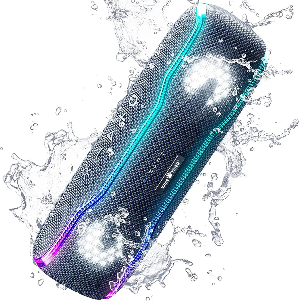 נייד Bluetooth רמקול עם IPX7 עמיד למים תאורה צבעונית
