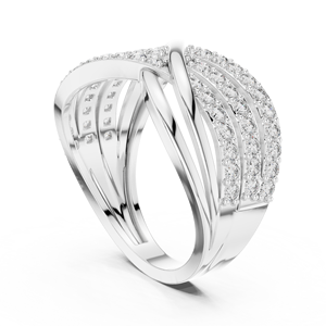 Bague Moissanite Moderne en Diamant Naturel Unique pour Femme Or et Argent pour Anniversaires Jalons Célébrations Spéciales de l'Inde - Product Image 2