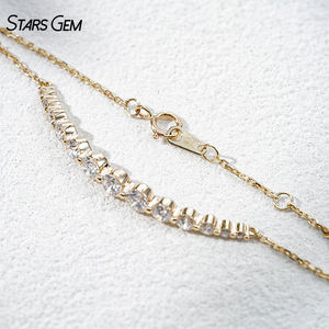 Pulsera StarsGem de Oro Sólido de 10K con Diamante Cultivado en Laboratorio, Chapada en Rodio Vintage, 1.3ct D VS, Corte Brillante, Diseño de Sonrisa, Ajustable - Product Image 3