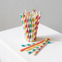 Pailles en papier biodégradables écologiques jetables en forme de U pour smoothies, lait et jus, pour boîtes en carton