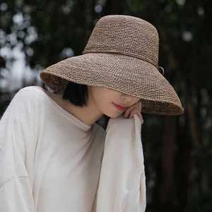 2023 gros luxe à la mode concepteur à bord court Cloche paille seau raphia chapeau pour femmes dames plage pare-soleil <span class=keywords><strong>bali</strong></span> Boho - Product Image 1