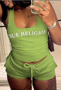 Completi di Canotta e Pantaloncini Firmati all'<span class=keywords><strong>Ingrosso</strong></span> <span class=keywords><strong>Abbigliamento</strong></span> Estivo alla Moda Set da 2 Pezzi Senza Maniche da Donna - Product Image 2