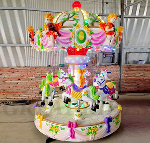 China Factory 6 Children Small Mini Merry Go Round Carnival Carrusel para Centro Comercial Center Parques De Atracciones - Product Image 5