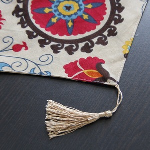Runner da tavolo in lino di cotone con foglie di fiori etnici di vendita calda soggiorno sala da pranzo decorazione della cucina Runner da tavolo - Product Image 4