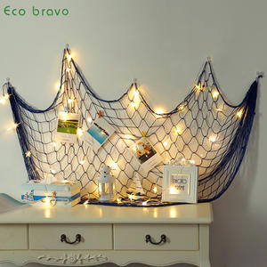 Décoration murale créative style océan en <span class=keywords><strong>filet</strong></span> <span class=keywords><strong>de</strong></span> pêche, directement <span class=keywords><strong>de</strong></span> l'usine, pour fond photo, restaurant, maison, accessoires suspendus - Product Image 3