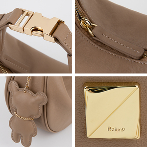 Sac à main LZ en cuir Nappa, pochette sous le bras, sac nuage pour femme, sac à main en cuir véritable avec bandoulière pour soirée - Product Image 4