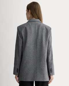 Blazer Casual de Oficina para Mujer, Talla Pequeña, Gris, Diseño Espigado, Mezcla de Lana, Cierre de un Botón - Product Image 3