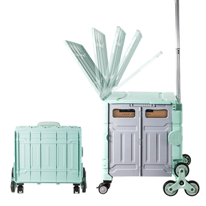 Varilla de tracción de vagón de comestibles de plástico plegable OEM para subir escaleras para acampar al aire libre, picnics y almacenamiento de furgonetas - Product Image 1