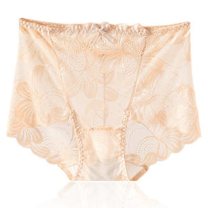 Pakaian dalam wanita renda elastis tidak mengikat, celana dalam wanita pinggang sedang berongga transparan segitiga seksi ukuran besar tanpa tanda - Product Image 3