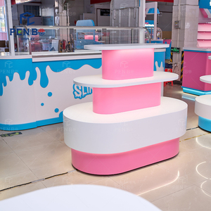 ชั้นวางสินค้าบูติกแบบกำหนดเองได้ ทนทาน พร้อมไฟ LED สำหรับร้านขายสไลม์ อาหาร และขนม - Product Image 6