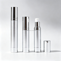 Vente directe du fabricant en stock de flacons d'emballage cosmétique, flacons sans air en plastique noir