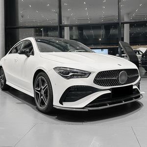 Mercedes-Benz CLA-Class Front Lip <b>Splitter</b> Piano Black Carbon Fiber Texture ABS 2023 Model Car Body Kit - Product Image 3