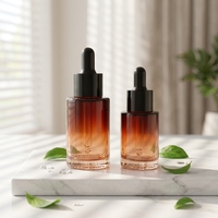 Bouteilles compte-gouttes en verre rondes de 20 ml et 30 ml, imprimées à l'écran, couleurs personnalisées, pour sérum, huiles essentielles, cosmétiques et vernis à ongles