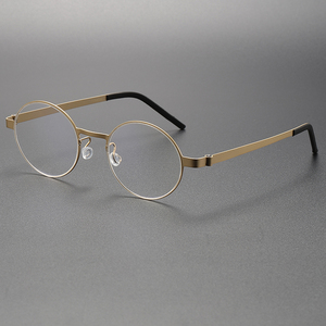 9610 Pure Titanium Temple Optical Glasses眼鏡フレームカスタムラウンド男性眼鏡レトロ流行の女性眼鏡フレーム眼鏡 - Product Image 3