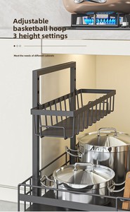 Organisateur de placard coulissant à 2 niveaux, extensible, pour <span class=keywords><strong>sous</strong></span> l'évier, <span class=keywords><strong>panier</strong></span> de <span class=keywords><strong>rangement</strong></span> multifonction coulissant pour la maison, la cuisine et la salle de bain - Product Image 4