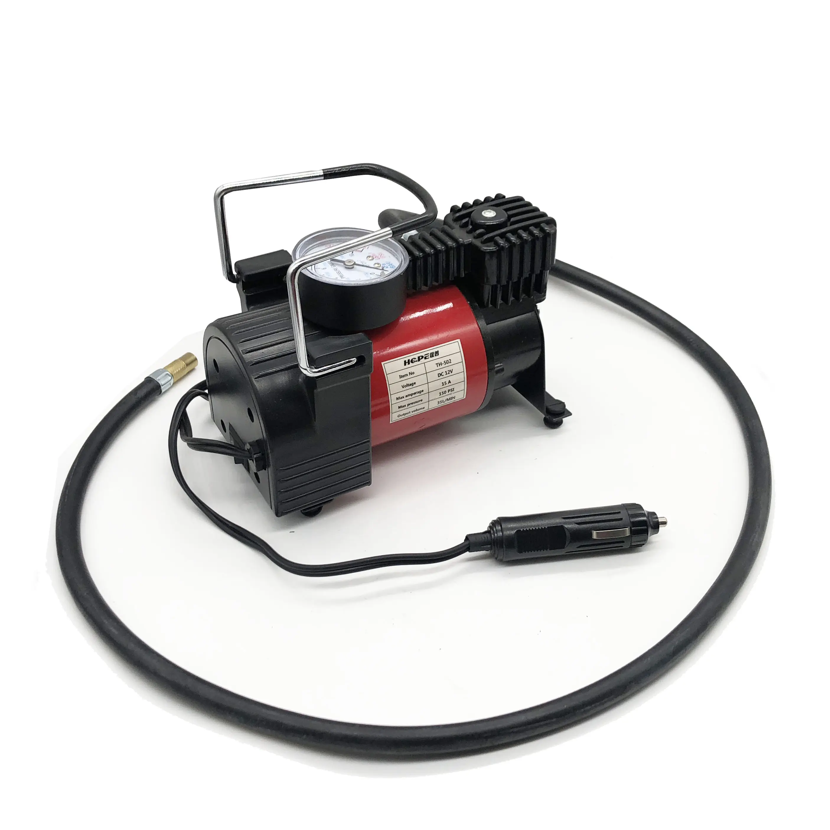 Tire Inflator Portable Metal Electric DC 12 Volt Car Air Compressor Tire Inflator Pump With Dial Gauge