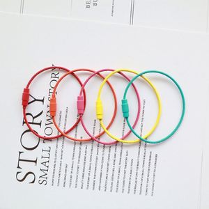 Wholesale Key Chain Cable Ring Color Coated Stainless Steel <b>Rope</b> Wire Holder Tag Holder Screw Locking 5cm Long - Product Image 4