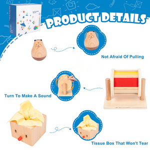 Ensemble de jeux éducatifs en pâte à modeler pour l'autisme avec minuteur liquide pour enfants autistes de <span class=keywords><strong>2</strong></span> à 4 ans, lot en bois - Product Image 3